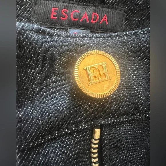 Escada Womens Mid-Rise Wide Leg Jeans size 36 US 6 Inseam 31 - Picture 7 of 11